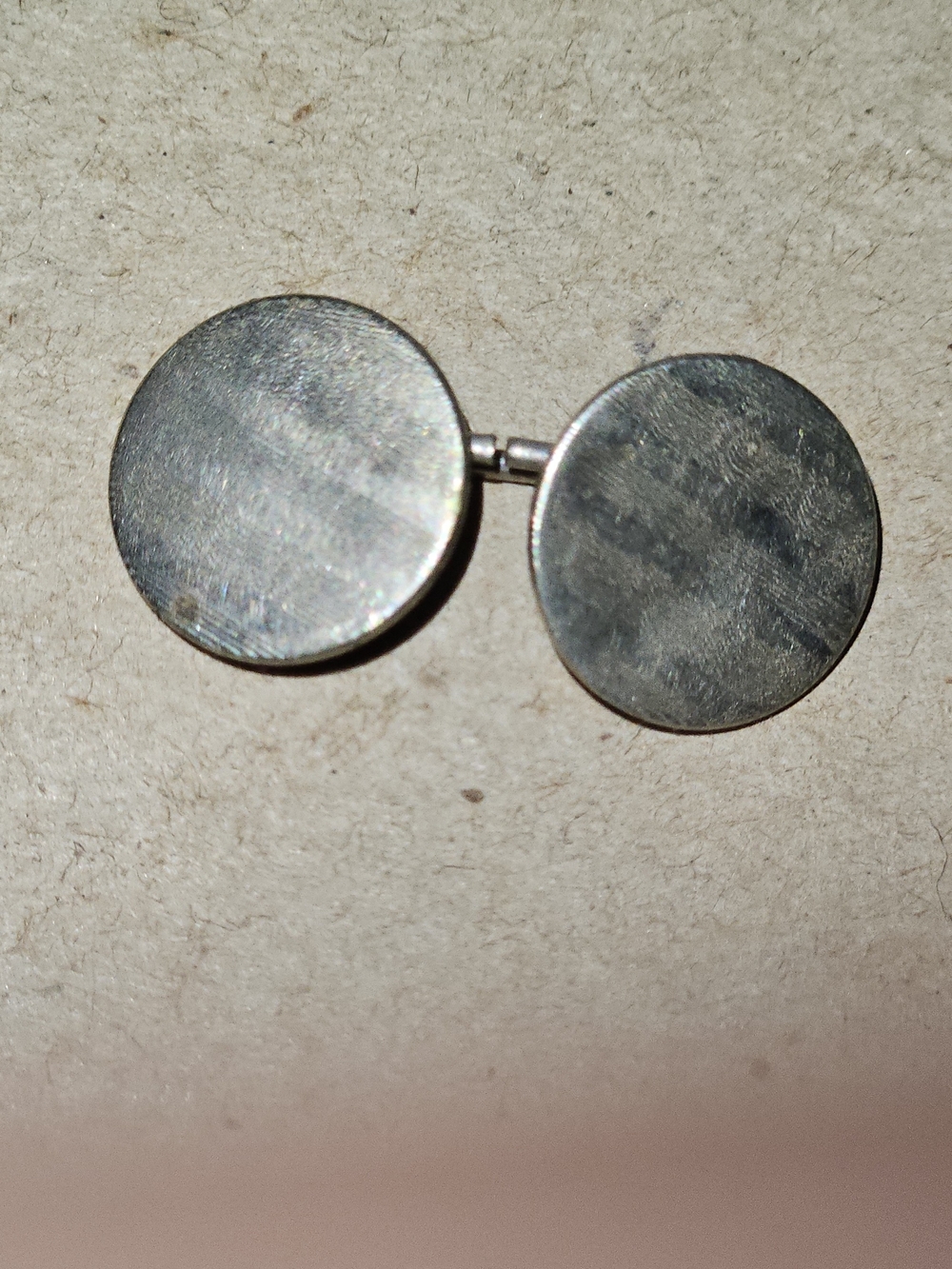 Vintage Single Art Deco Belais Cuff Link features 14K white gold fronts